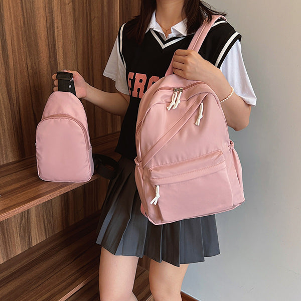 Cloth Backpack Bag and Sling Bag 2 Piece Set