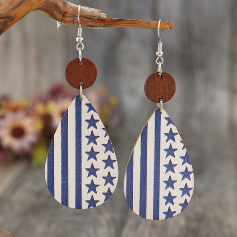 Printed PU Leather Dangle Earrings