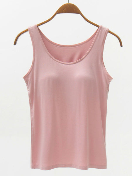 Full Size Wide Strap Modal Tank with Bra