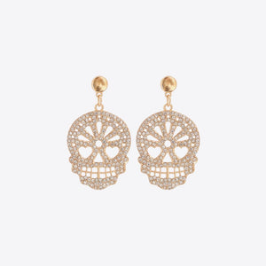 Skull Rhinestone Alloy Earrings