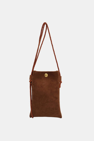 Suede Snap Down Crossbody Bag