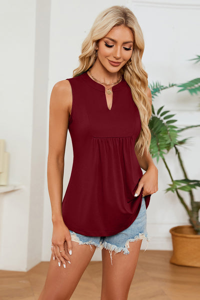 Ruched Notched Tank