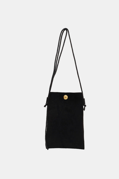 Suede Snap Down Crossbody Bag