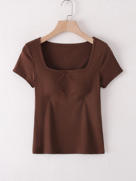 Square Neck Short Sleeve T-Shirt