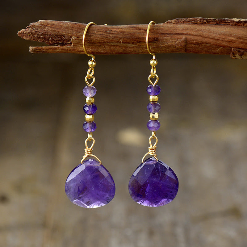 Natural Stone Bead Shape Earrings