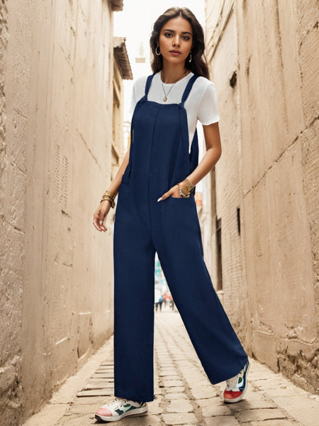 Pocketed Wide Strap Overall