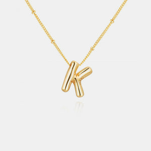 Gold-Plated Bubble Initial Necklace