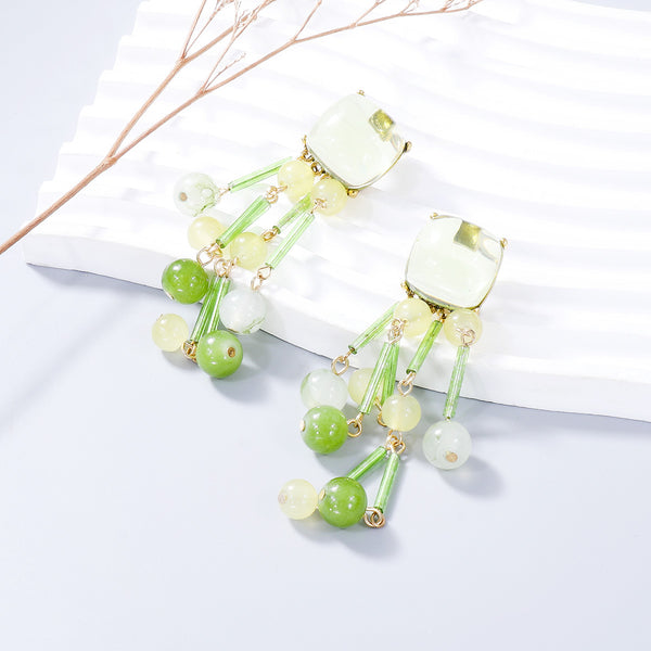 Acrylic Bead Dangle Earrings