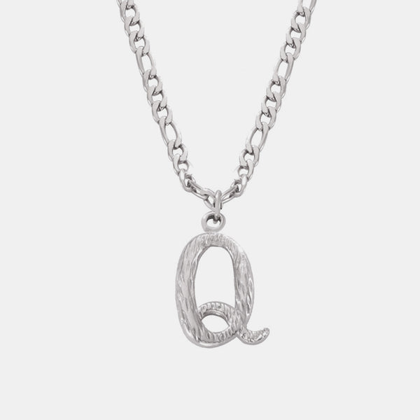 Titanium Steel Letter Pendant Necklace