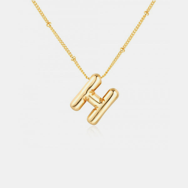 Gold-Plated Bubble Initial Necklace