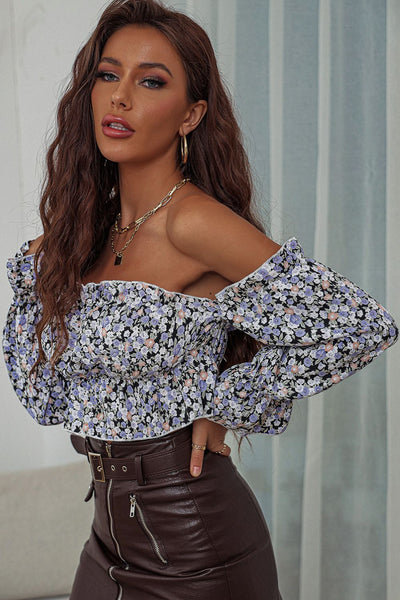 Floral Off-Shoulder Ruffled Blouse