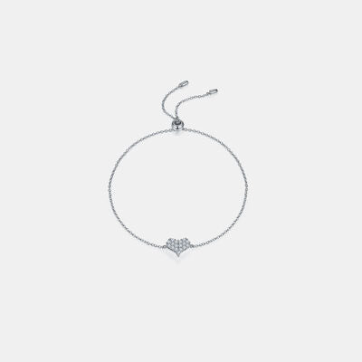 Moissanite 925 Sterling Silver Heart Bracelet