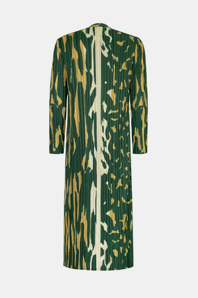 Printed Accordion Pleated One-Button Kimono