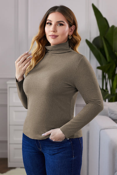 Plus Size Mock Neck Long Sleeve Top