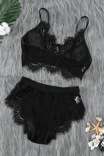 Eyelash Lace Bra Set