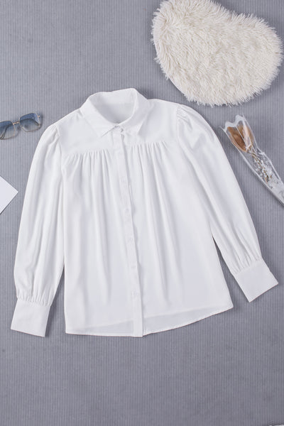 Gathered Detail Puff Sleeve Shirt