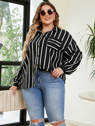 Plus Size Striped Shirt