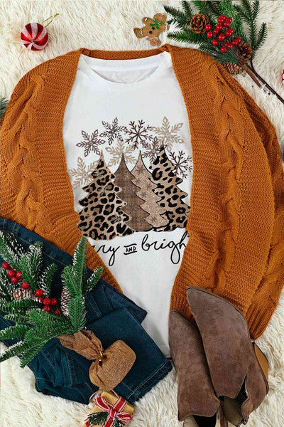 Christmas Tree Graphic Short Sleeve T-Shirt