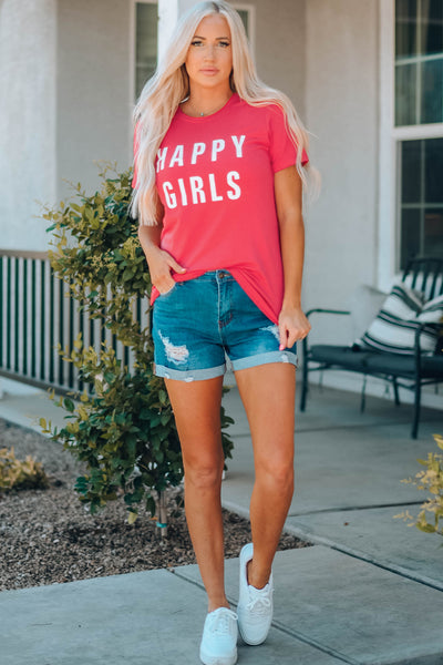 HAPPY GIRLS Short Sleeve Tee Shirt
