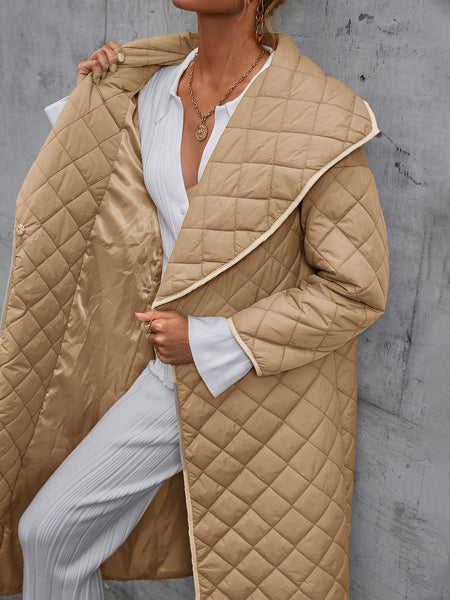 Quilted One-Snap Puffer Coat