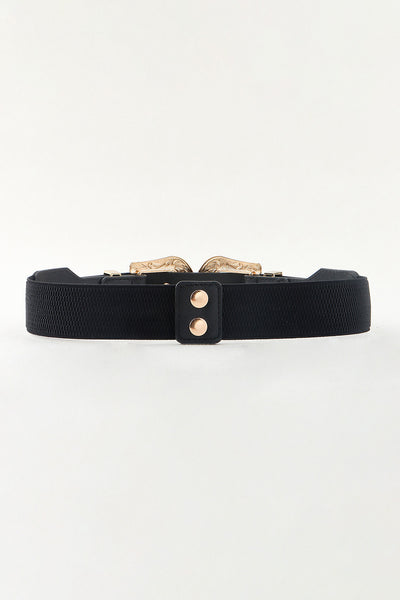 Symmetrical Zinc Alloy Buckle PU Leather Belt