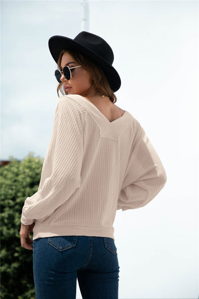 Raglan Sleeve V-Back Top