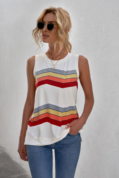 Color Block Stripes Tank Top