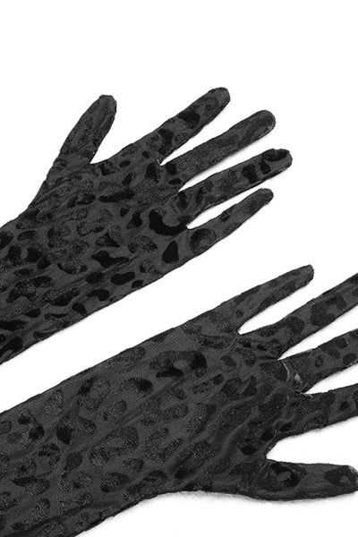 Leopard Burnout Velvet Strapless Maxi Dress with Gloves