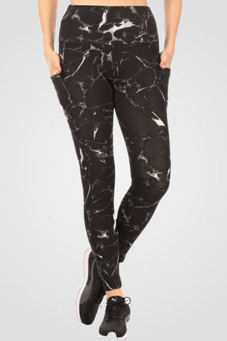 Black Marble Yoga Leggings