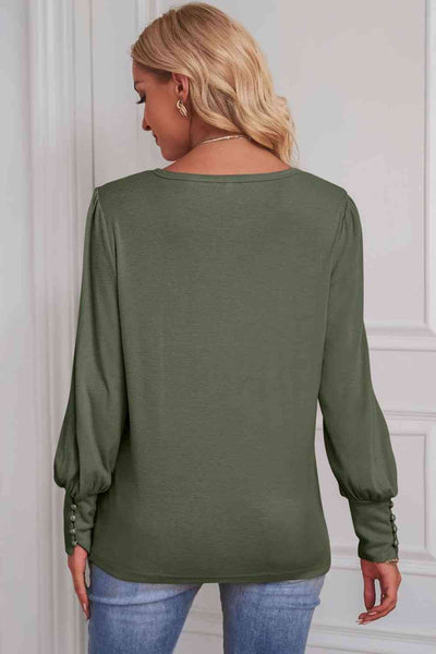 Round Neck Puff Sleeve T-Shirt