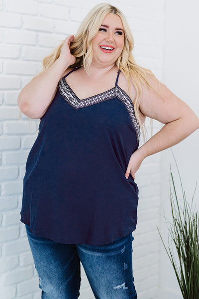 Plus Size Bohemian Trim Camisole