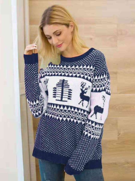 Reindeer Round Neck Sweater