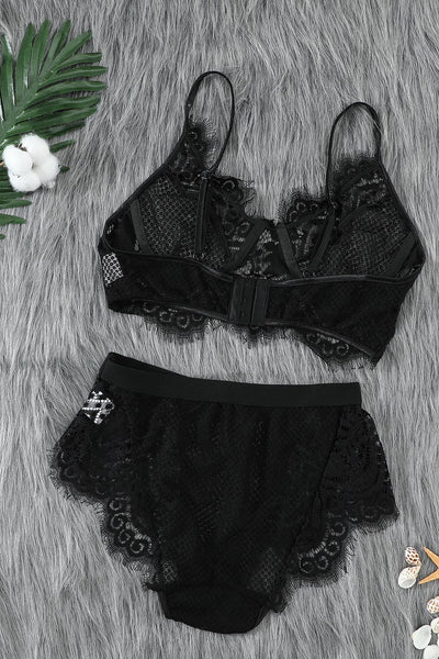 Eyelash Lace Bra Set