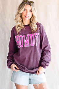 HOWDY Graphic Dropped Shoulder Sweatshirt