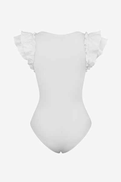 Ruffled Plunge Bodysuit