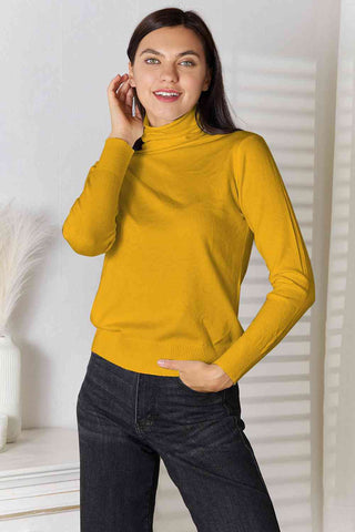 Full Size Turtleneck Long Sleeve Knit Top