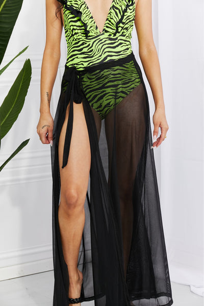 Marina West Swim Beach Is My Runway Mesh Wrap Maxi Cover-Up Skirt