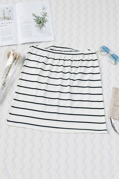 Striped Strapless Bandeau Top