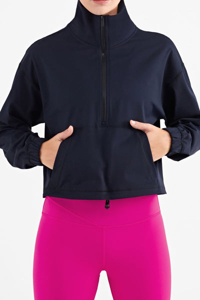 Half-Zip Dropped Shoulder Sports Top