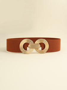 Geometric Buckle Elastic Wide Belt