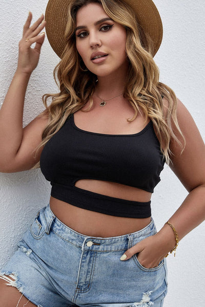 Plus Size Cutout Cropped Tank