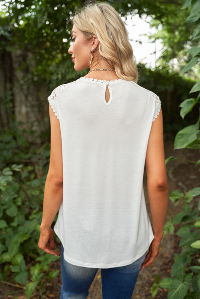 Sleeveless Top with Lace Detail