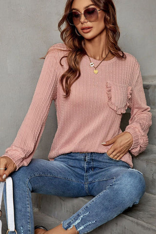 Frill Trim Long Sleeve Blouse