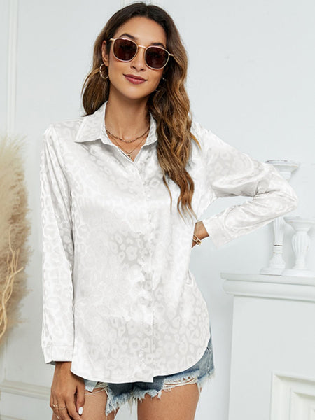 Printed Long Sleeve Collared Neck Shirt