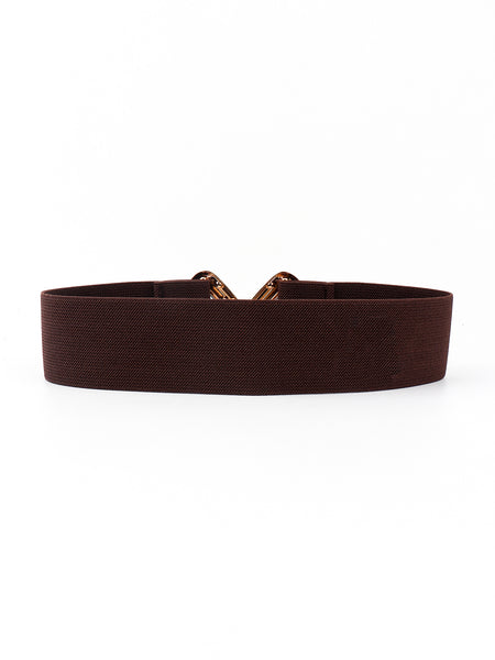 Geometric Buckle Elastic Wide Belt