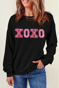 XOXO Round Neck Long Sleeve Sweatshirt