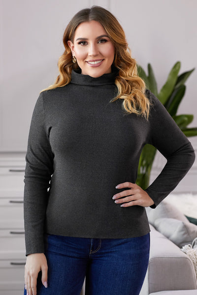 Plus Size Mock Neck Long Sleeve Top