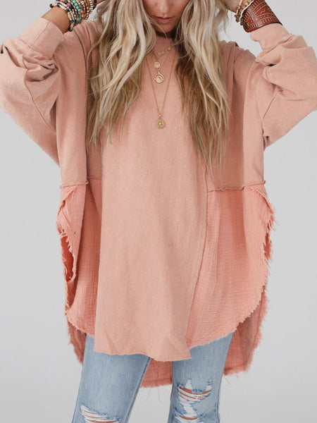 Curved Hem Dolman Sleeve Top