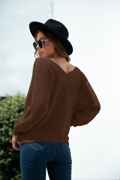 Raglan Sleeve V-Back Top