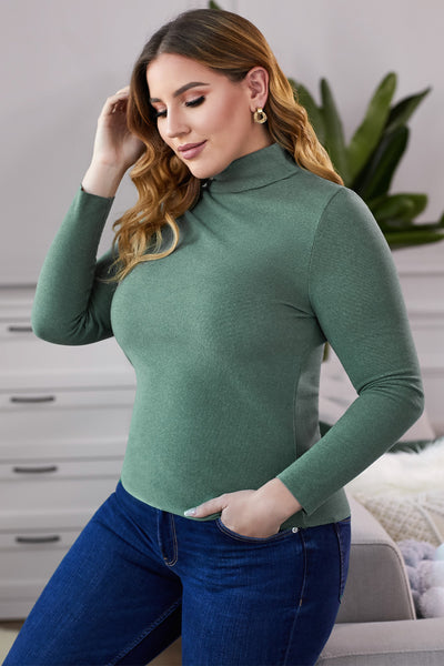 Plus Size Mock Neck Long Sleeve Top